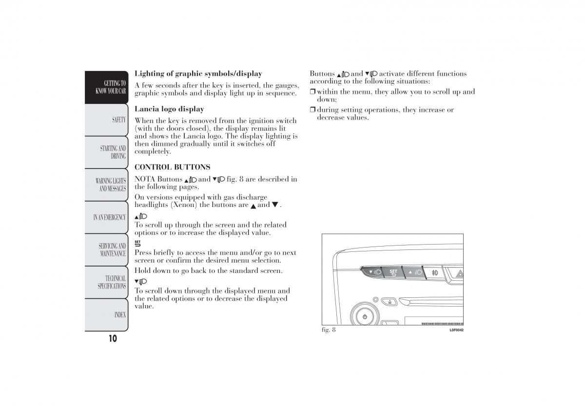 Lancia Ypsilon II 2 owners manual / page 14