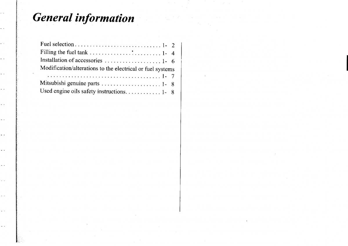 Mitsubishi Outlander I 1 owners manual / page 16