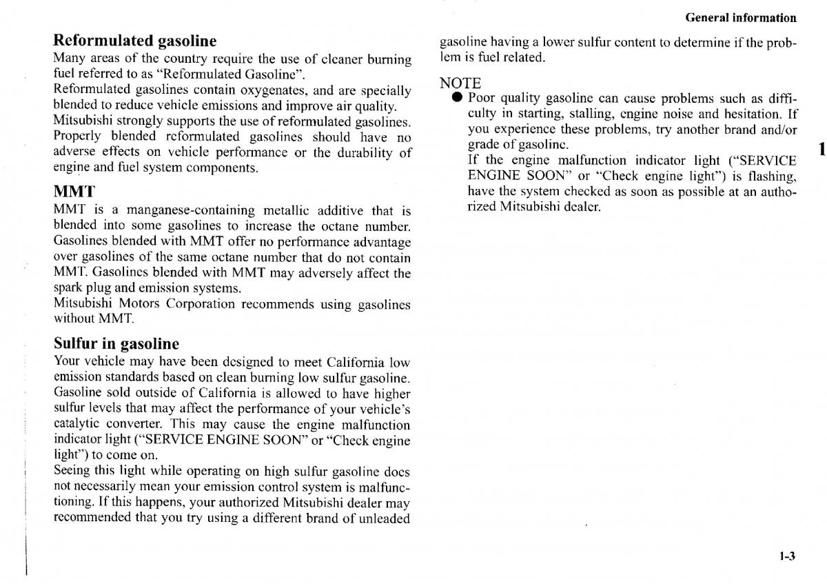 Mitsubishi Outlander I 1 owners manual / page 18