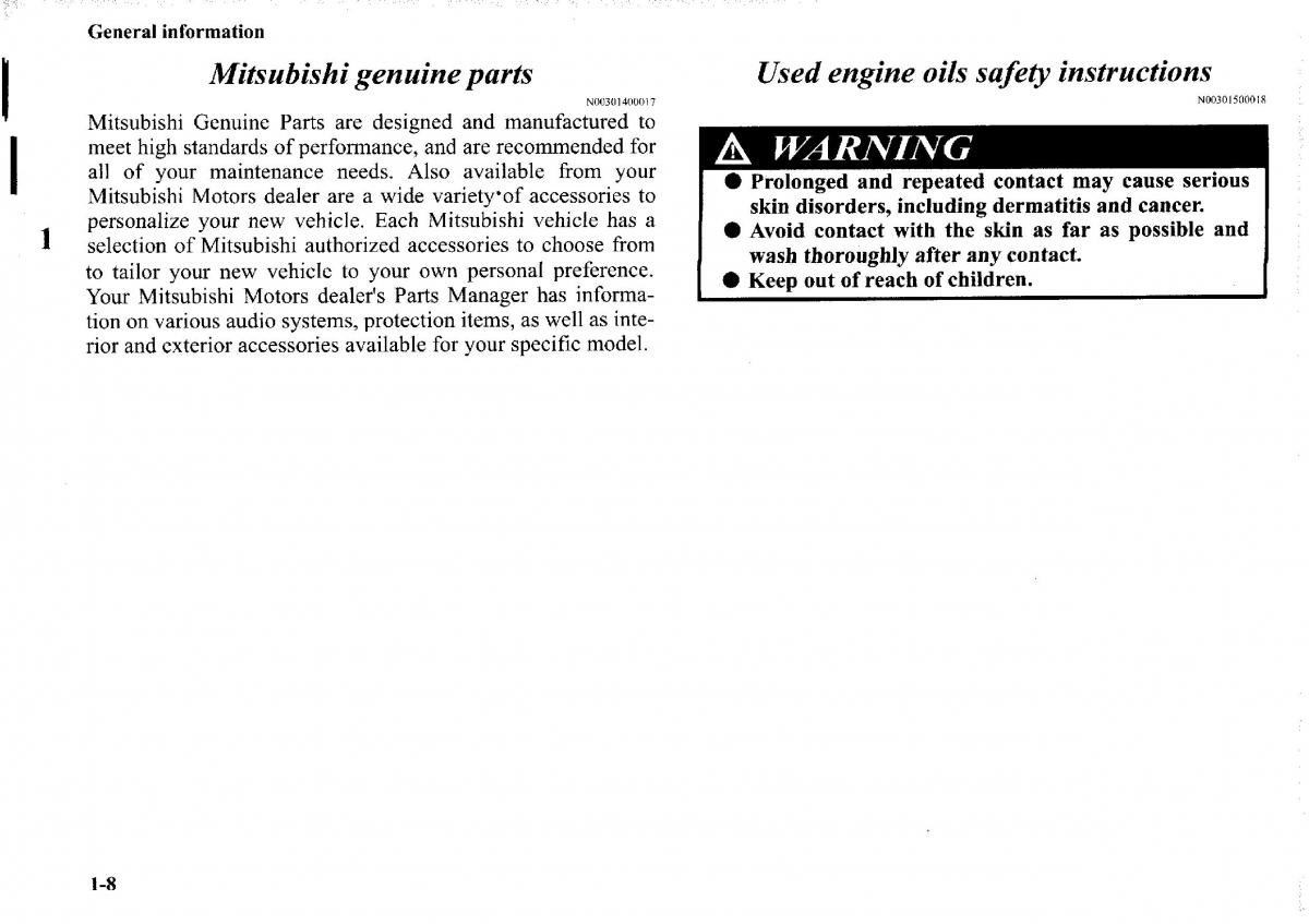 Mitsubishi Outlander I 1 owners manual / page 23