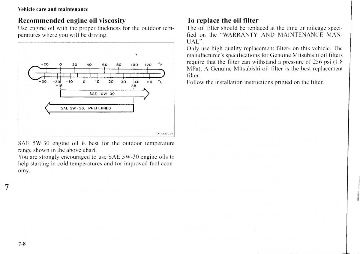 Mitsubishi Outlander I 1 owners manual / page 244