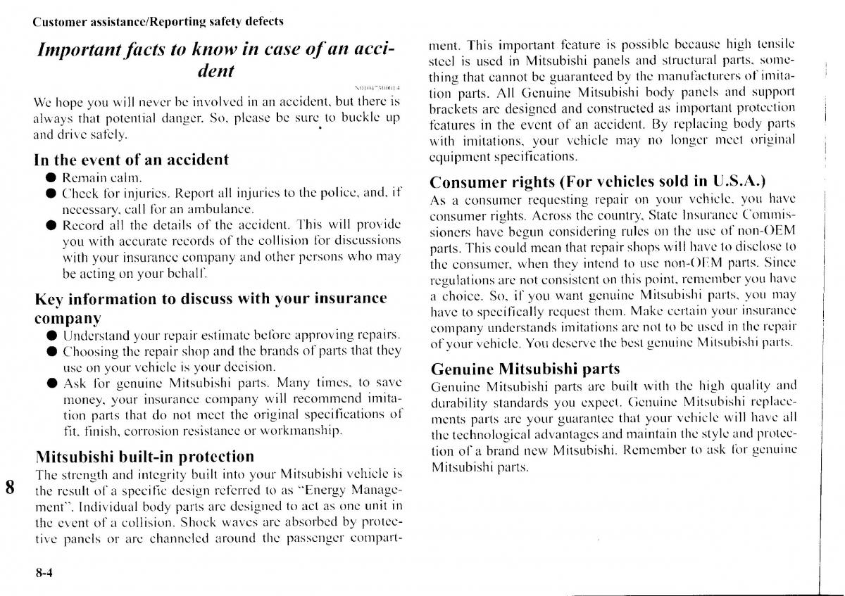 Mitsubishi Outlander I 1 owners manual / page 295