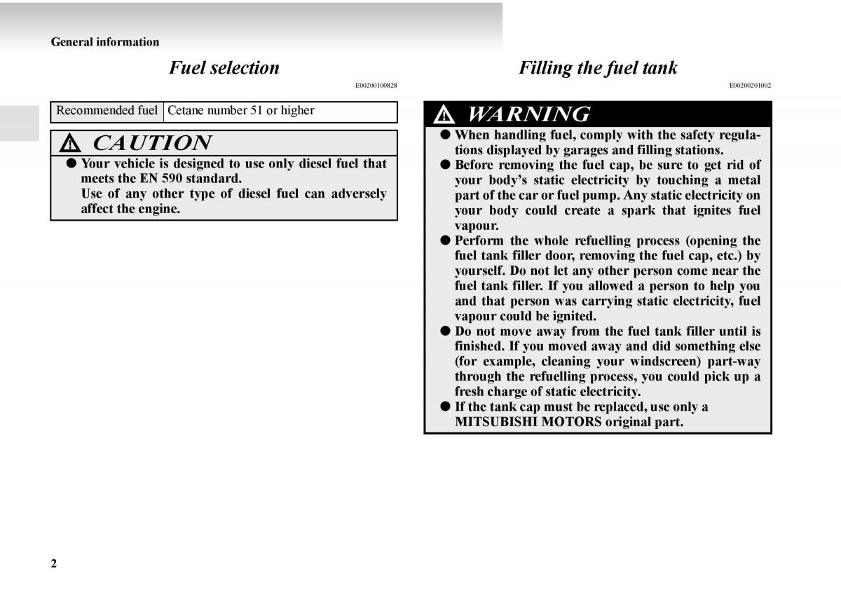 Mitsubishi Outlander II 2 owners manual / page 14