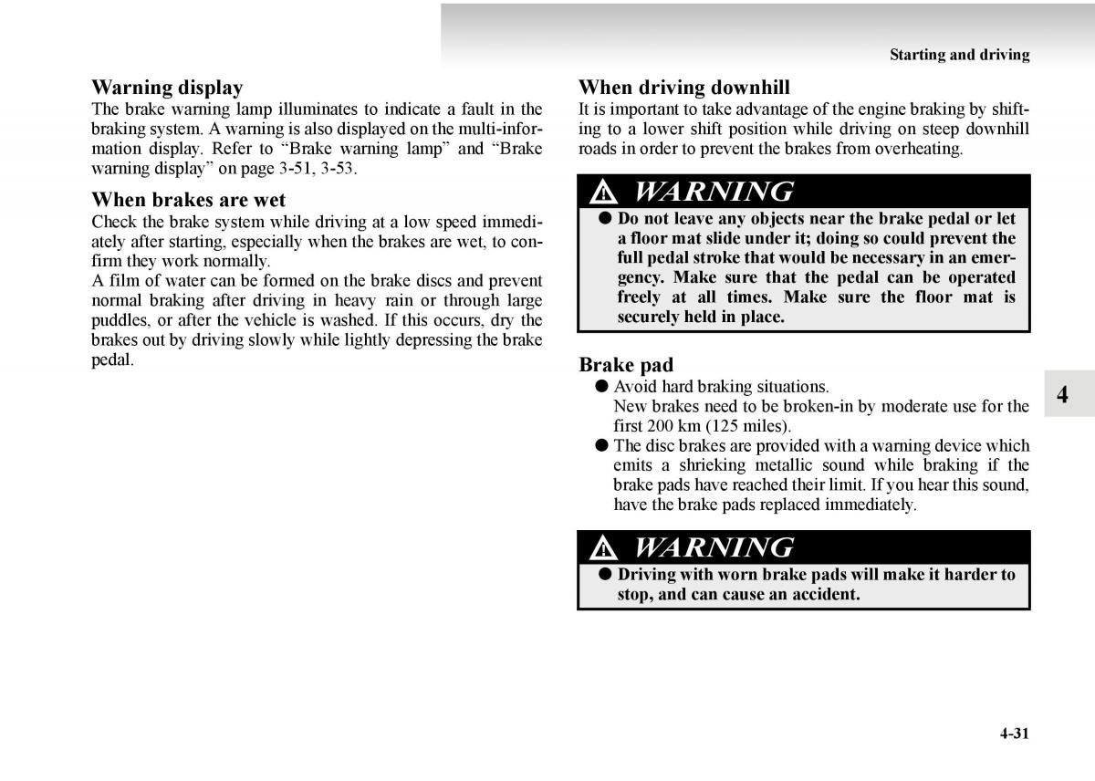 Mitsubishi Outlander II 2 owners manual / page 253