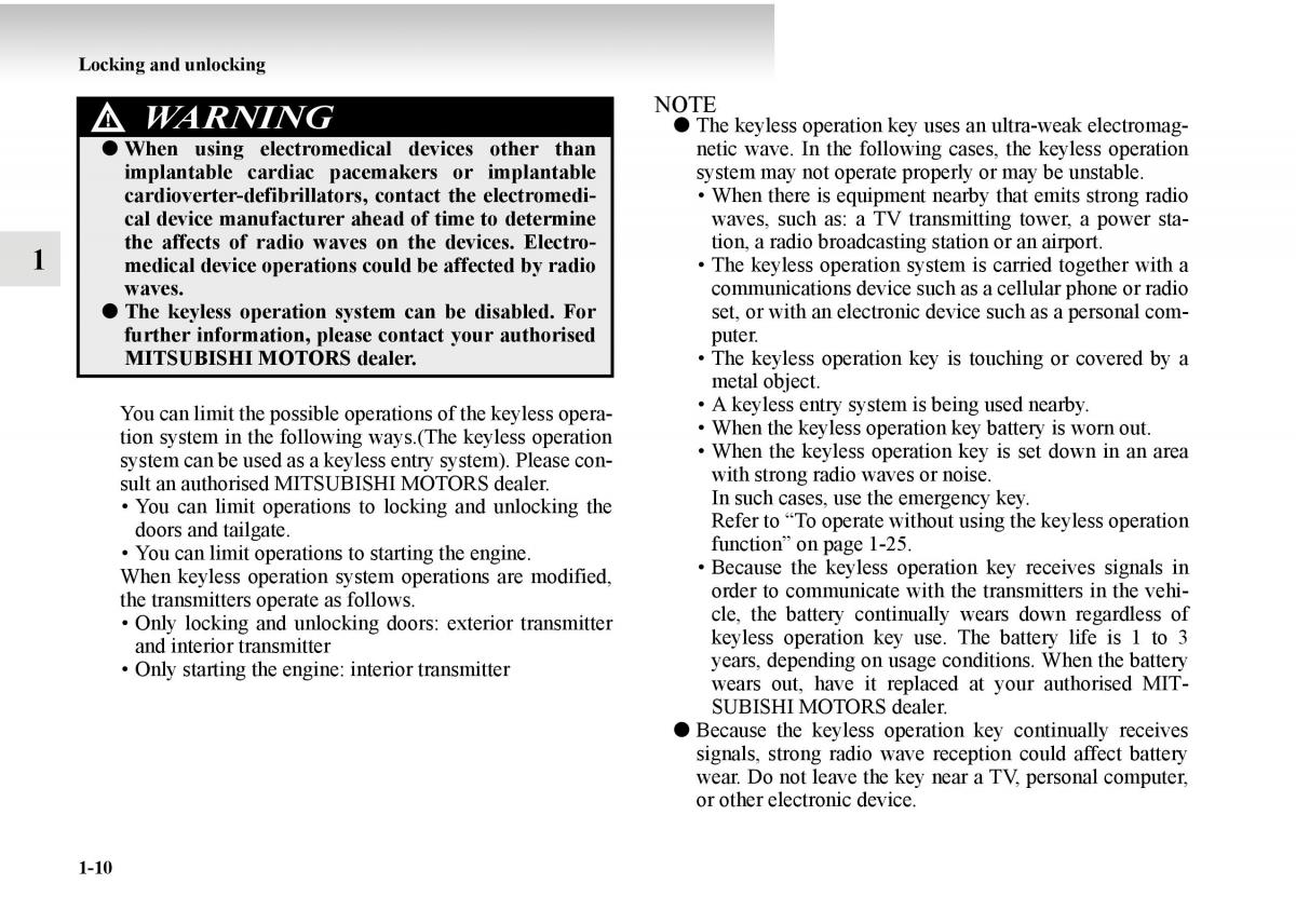 Mitsubishi Outlander II 2 owners manual / page 30