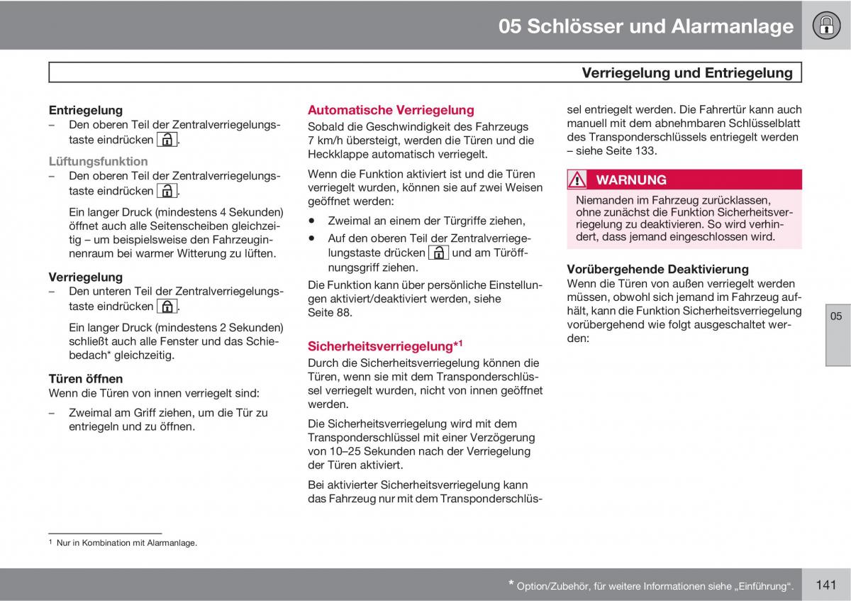 Volvo C30 Handbuch / page 143
