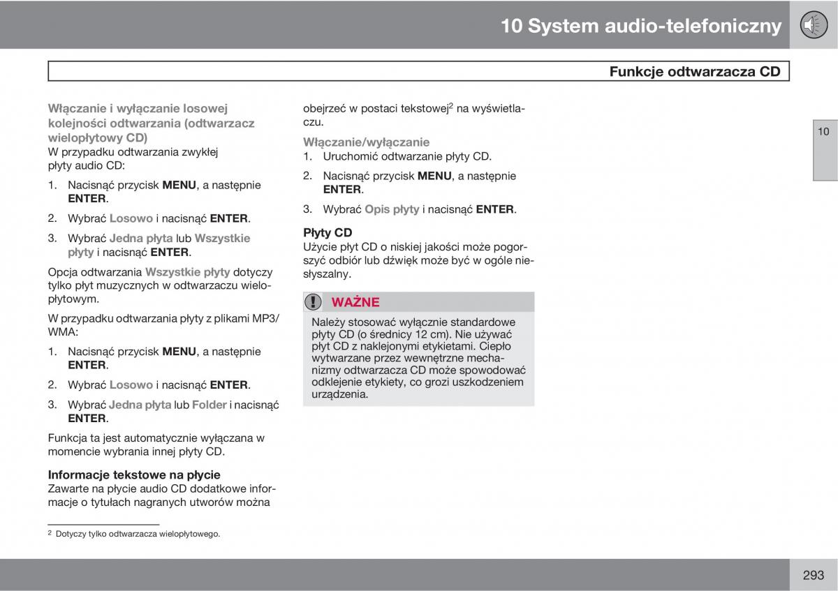 Volvo C30 instrukcja obslugi / page 295