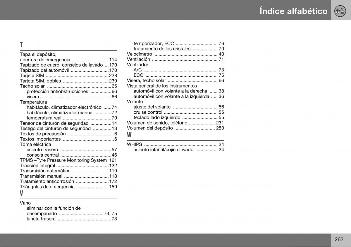 Volvo S60 I 1 manual del propietario / page 264