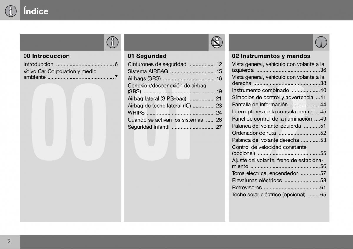 Volvo S60 I 1 manual del propietario / page 3