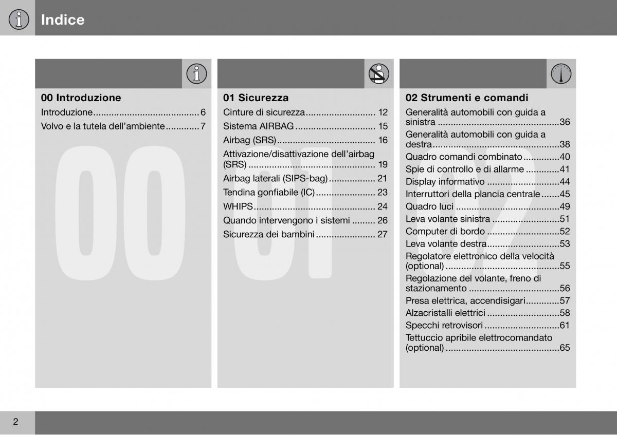 Volvo S60 I 1 manuale del proprietario / page 3