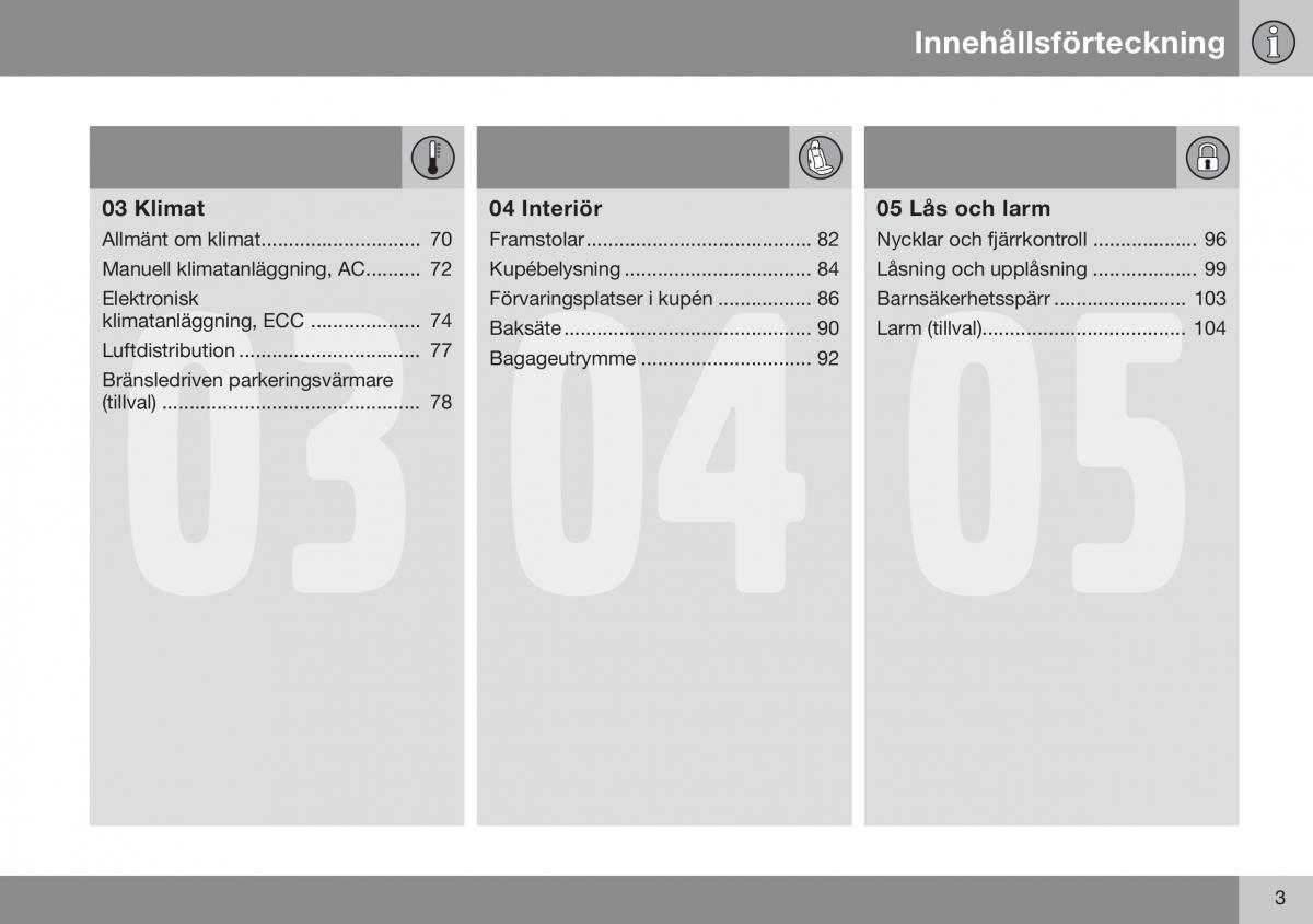 Volvo S60 I 1 instruktionsbok / page 4