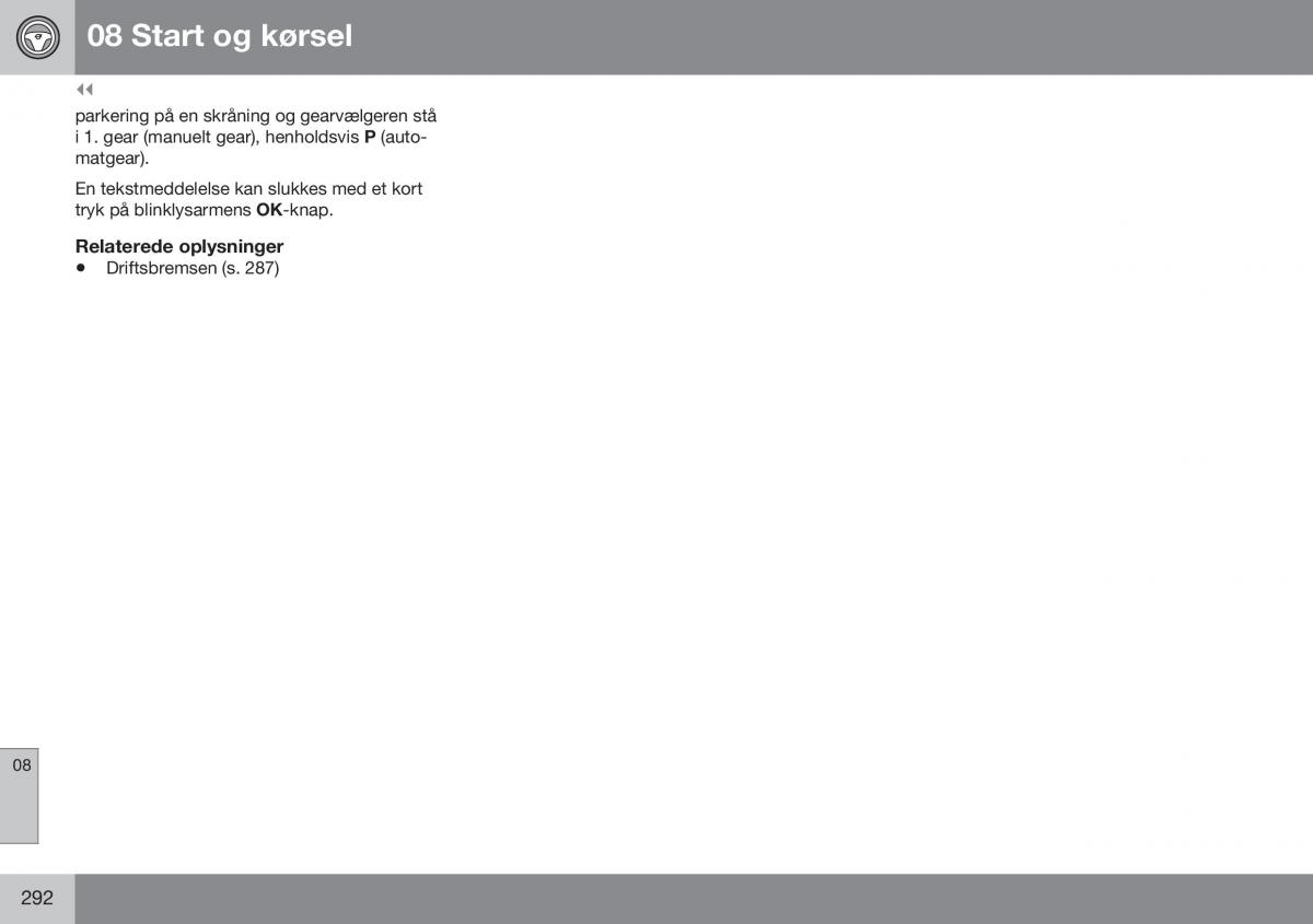 Volvo S60 II 2 Bilens instruktionsbog / page 294