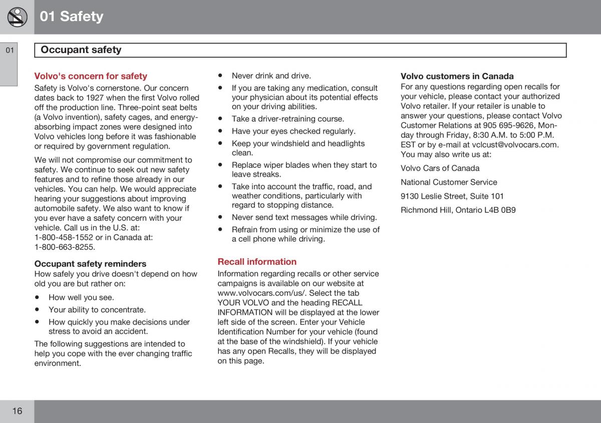 Volvo S60 II 2 owners manual / page 18