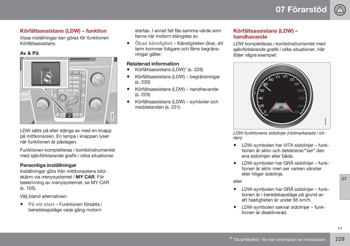 Volvo S60 II 2 instruktionsbok / page 231
