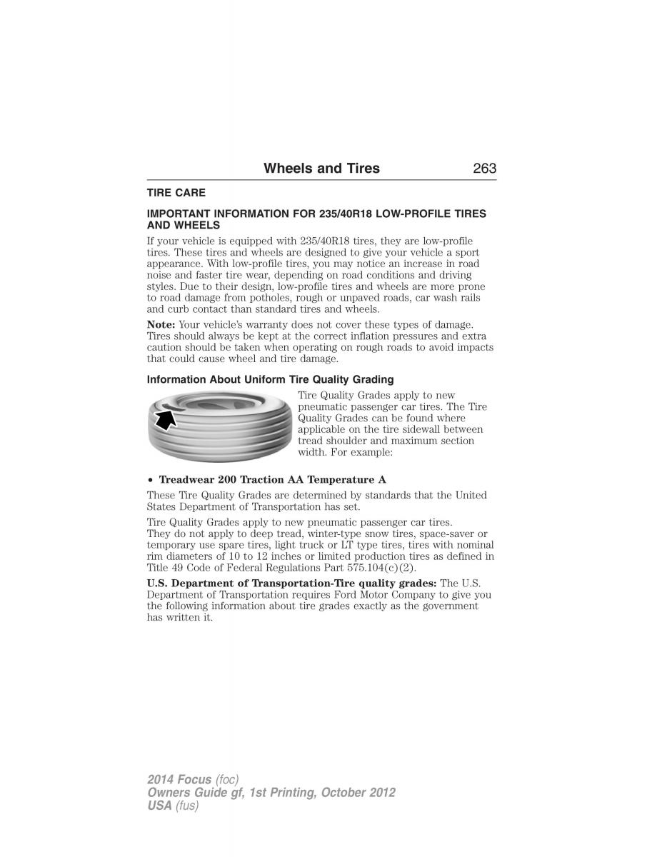 Ford Focus III 3 owners manual / page 264