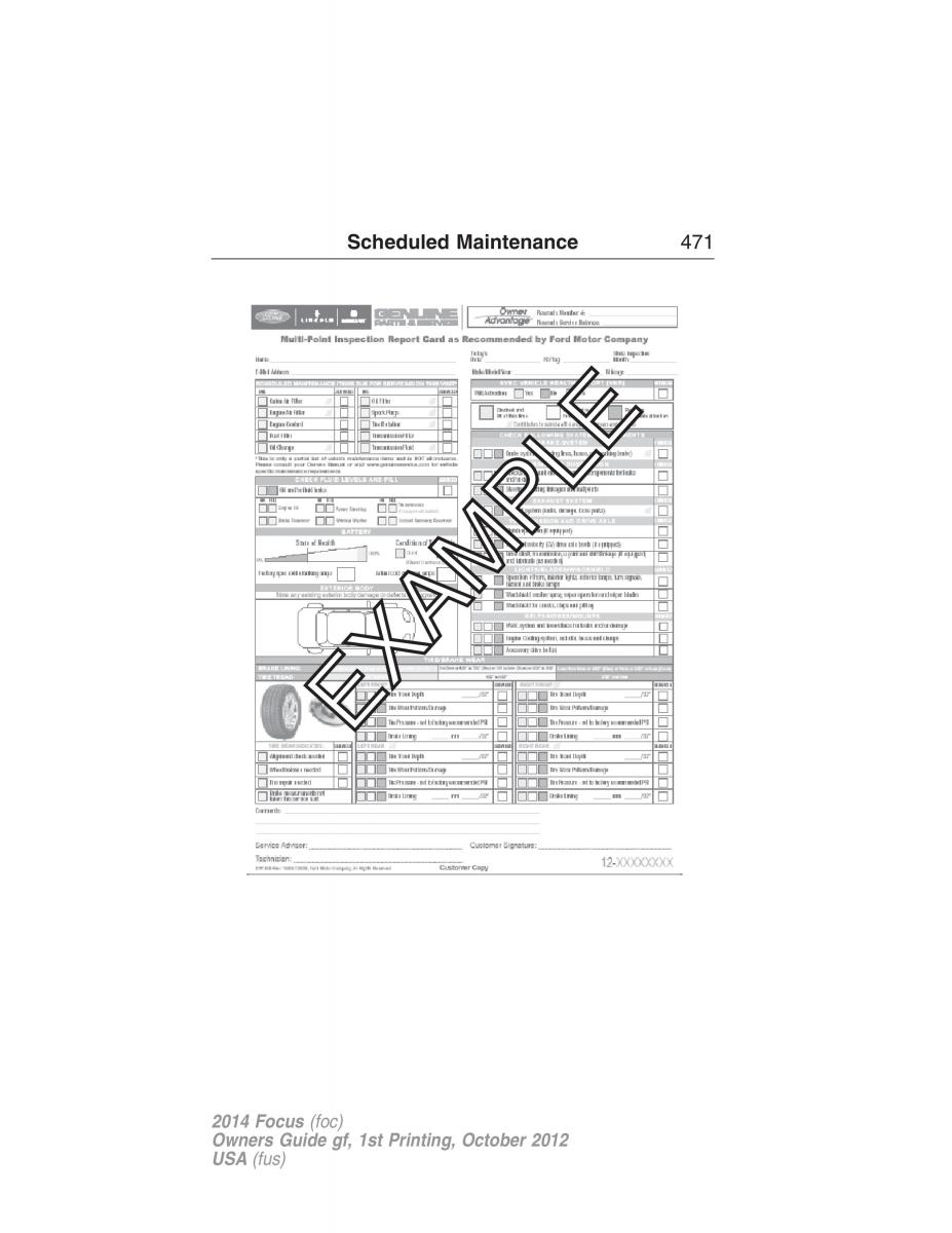Ford Focus III 3 owners manual / page 472