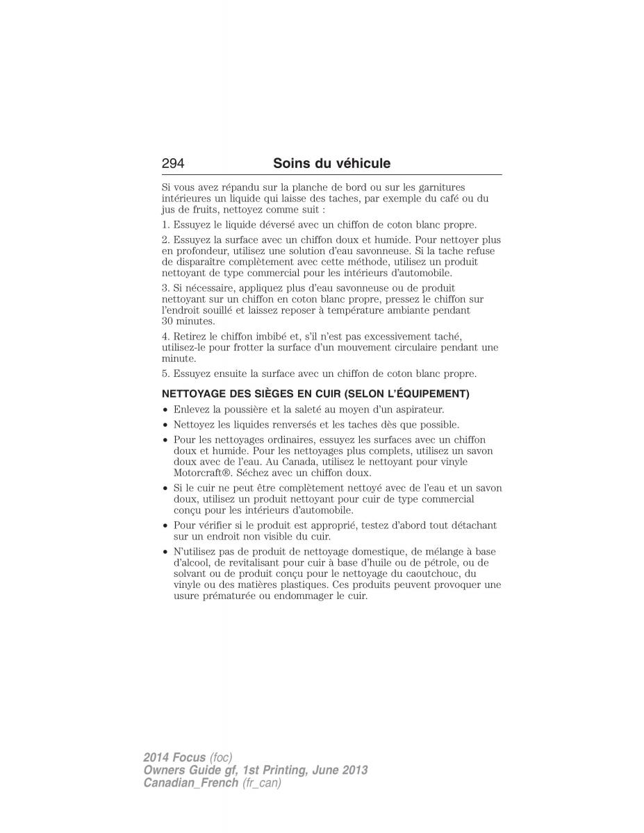Ford Focus III 3 manuel du proprietaire / page 295