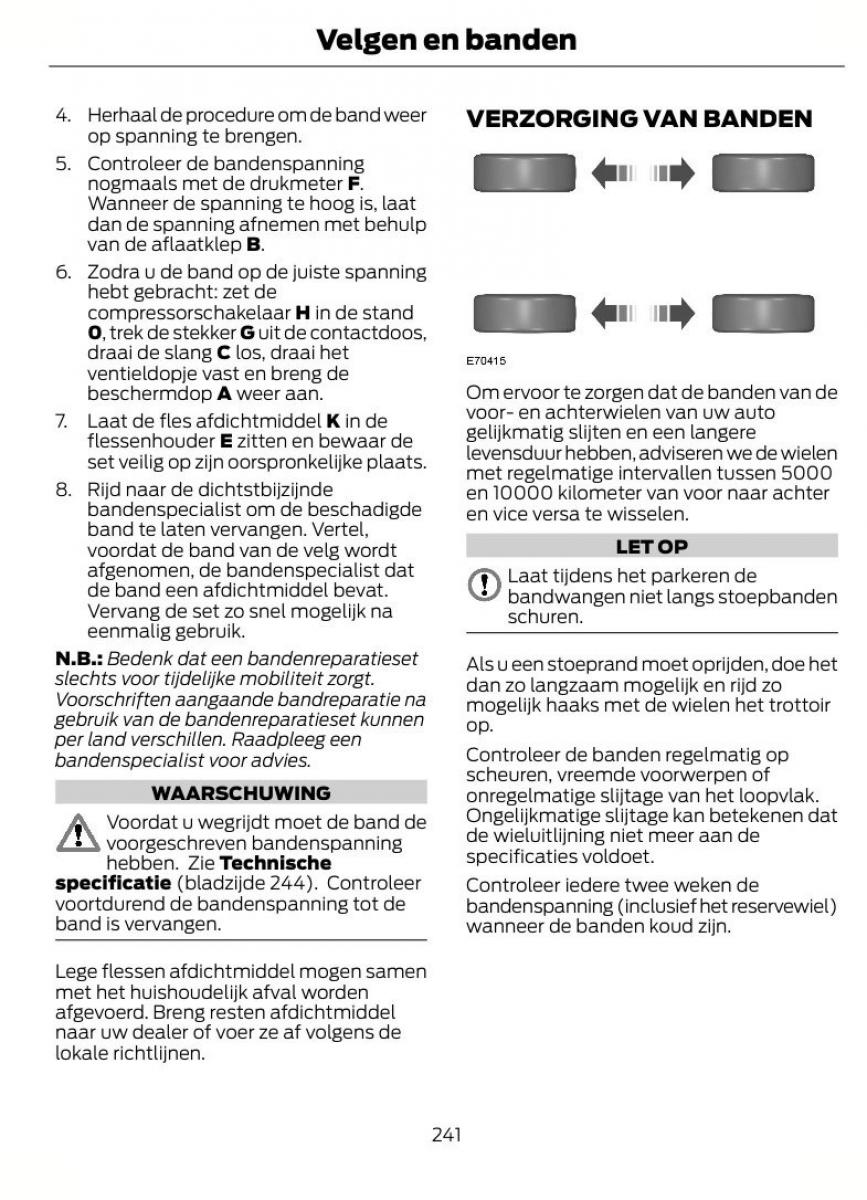 Ford Focus III 3 handleiding / page 244