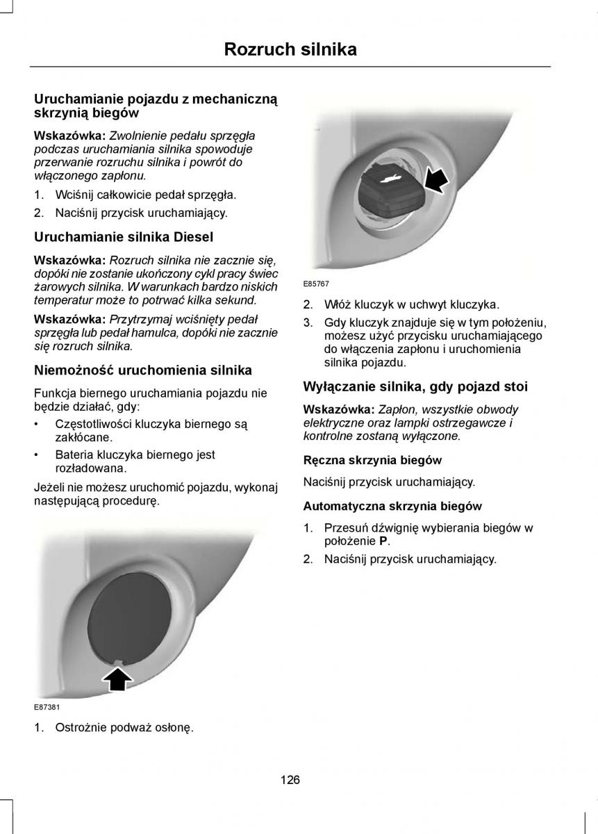 Ford Focus III 3 instrukcja obslugi / page 128