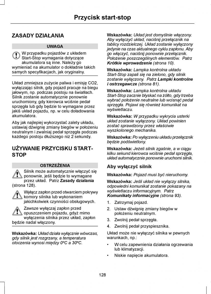 Ford Focus III 3 instrukcja obslugi / page 130
