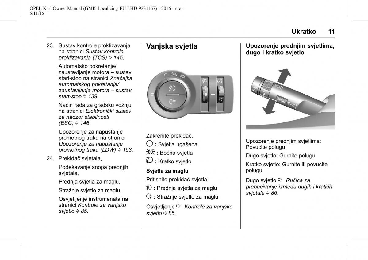 Opel Karl vlasnicko uputstvo / page 12