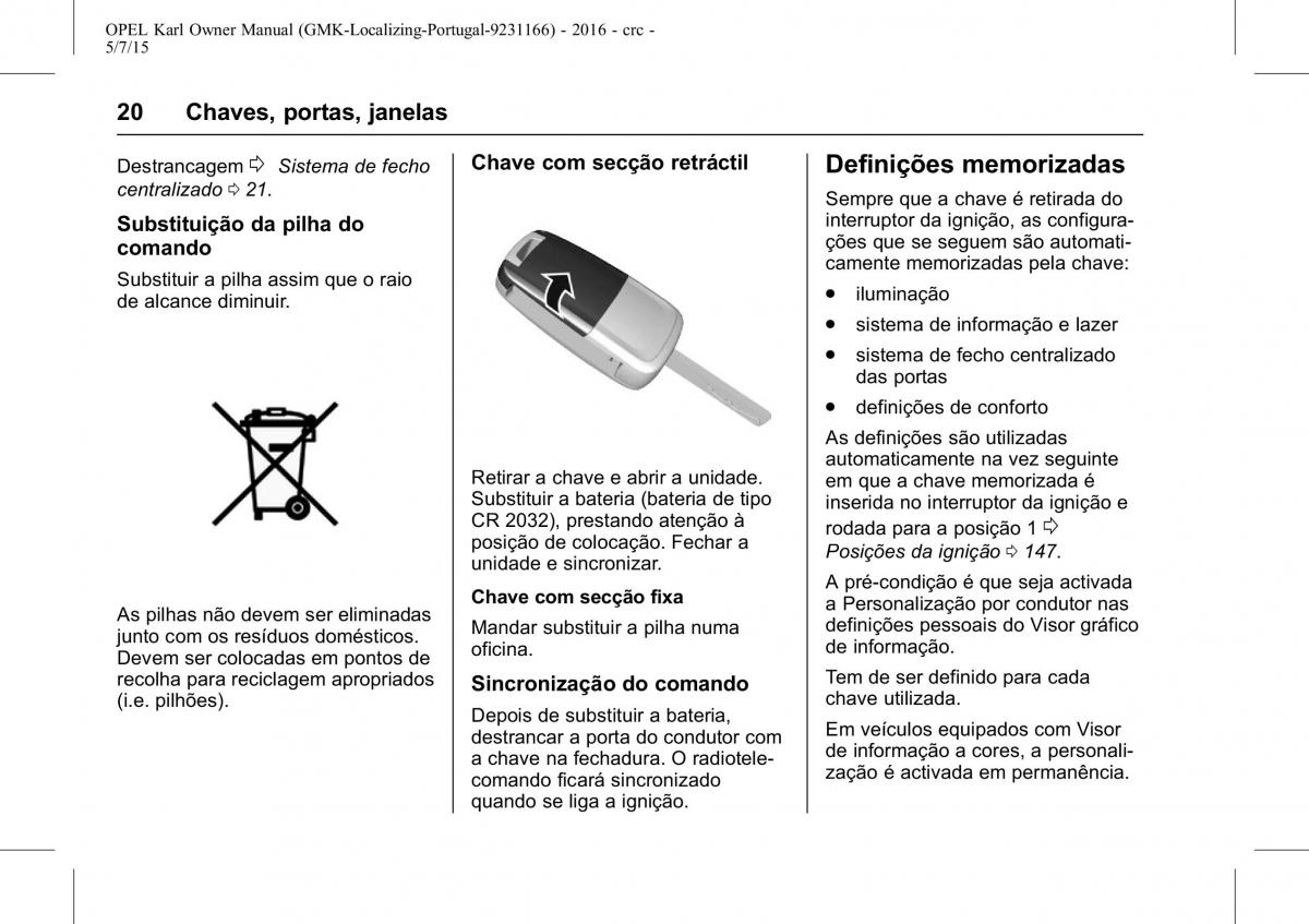 Opel Karl manual del propietario / page 21