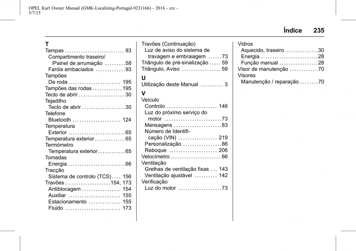 Opel Karl manual del propietario / page 236