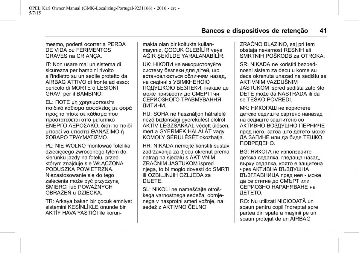 Opel Karl manual del propietario / page 42
