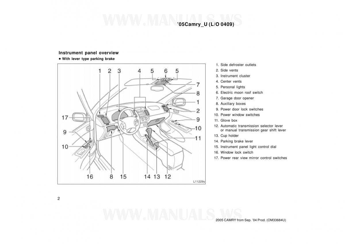 Toyota Camry VI 6 owners manual / page 2