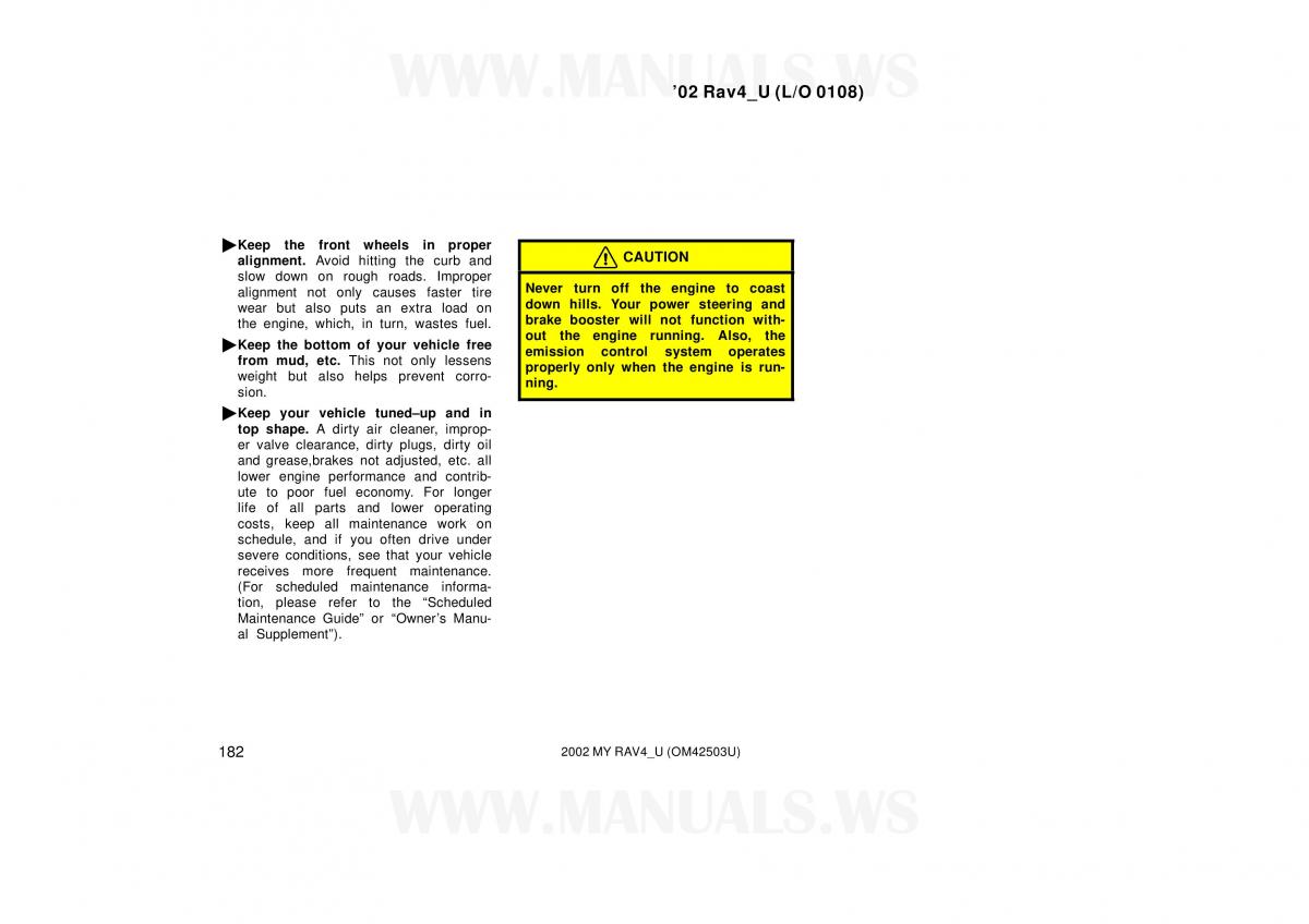 Toyota RAV4 II 2 owners manual / page 182