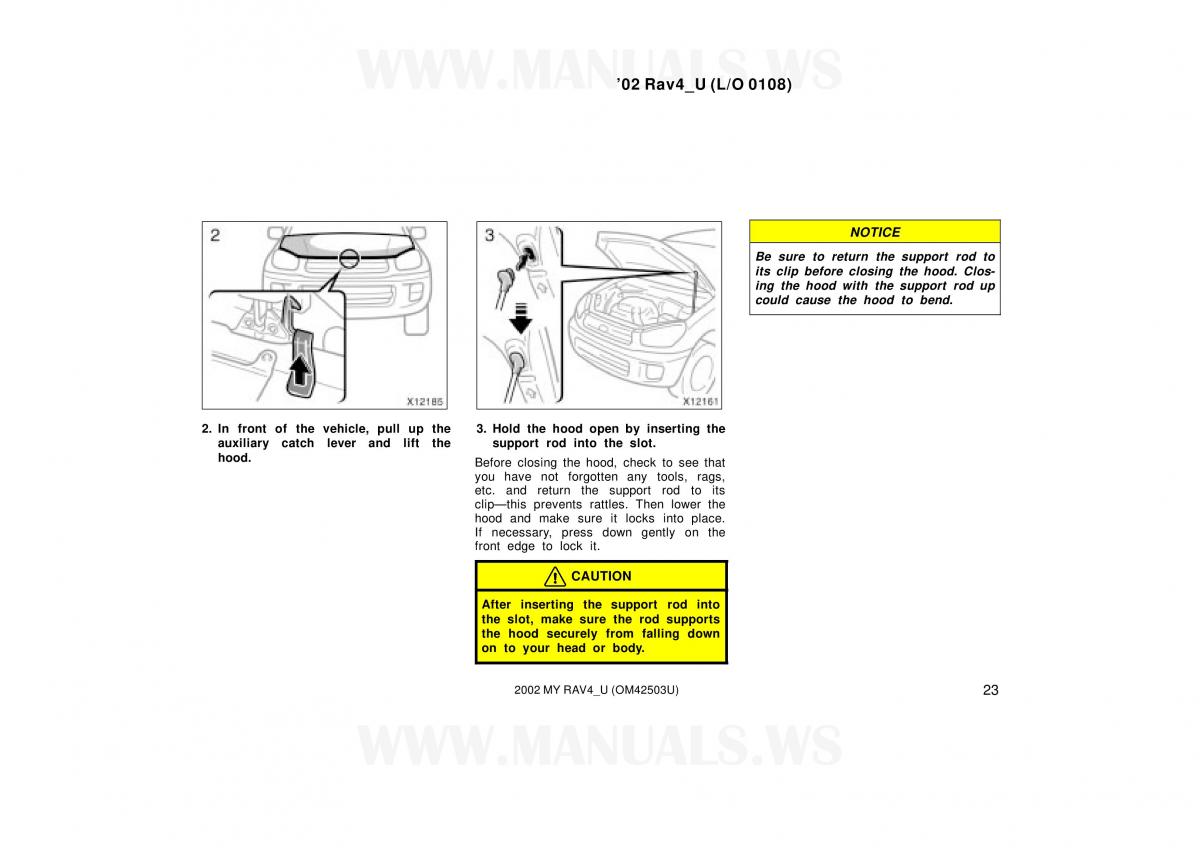 Toyota RAV4 II 2 owners manual / page 23