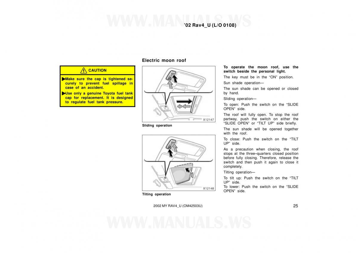 Toyota RAV4 II 2 owners manual / page 25