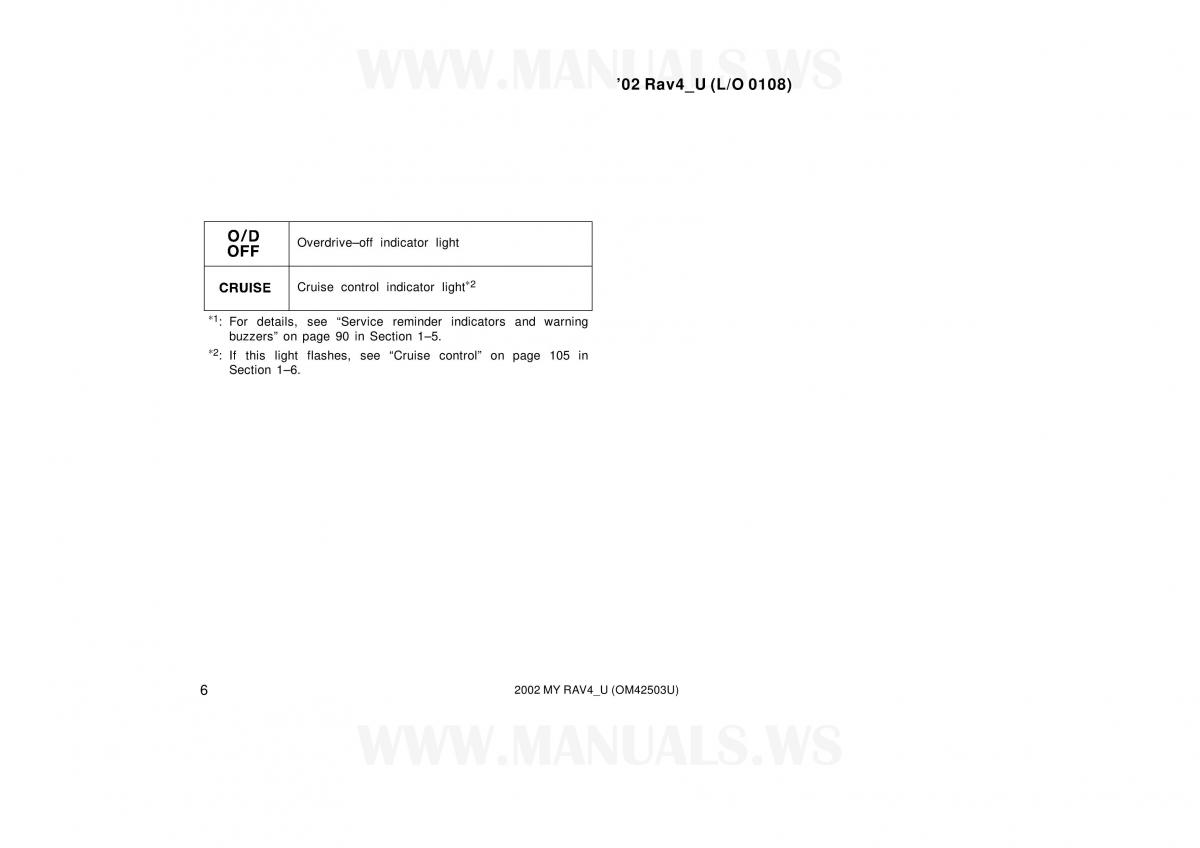 Toyota RAV4 II 2 owners manual / page 6