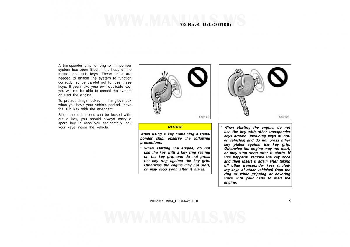 Toyota RAV4 II 2 owners manual / page 9