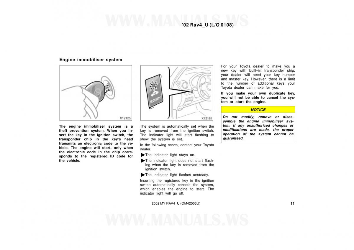 Toyota RAV4 II 2 owners manual / page 11