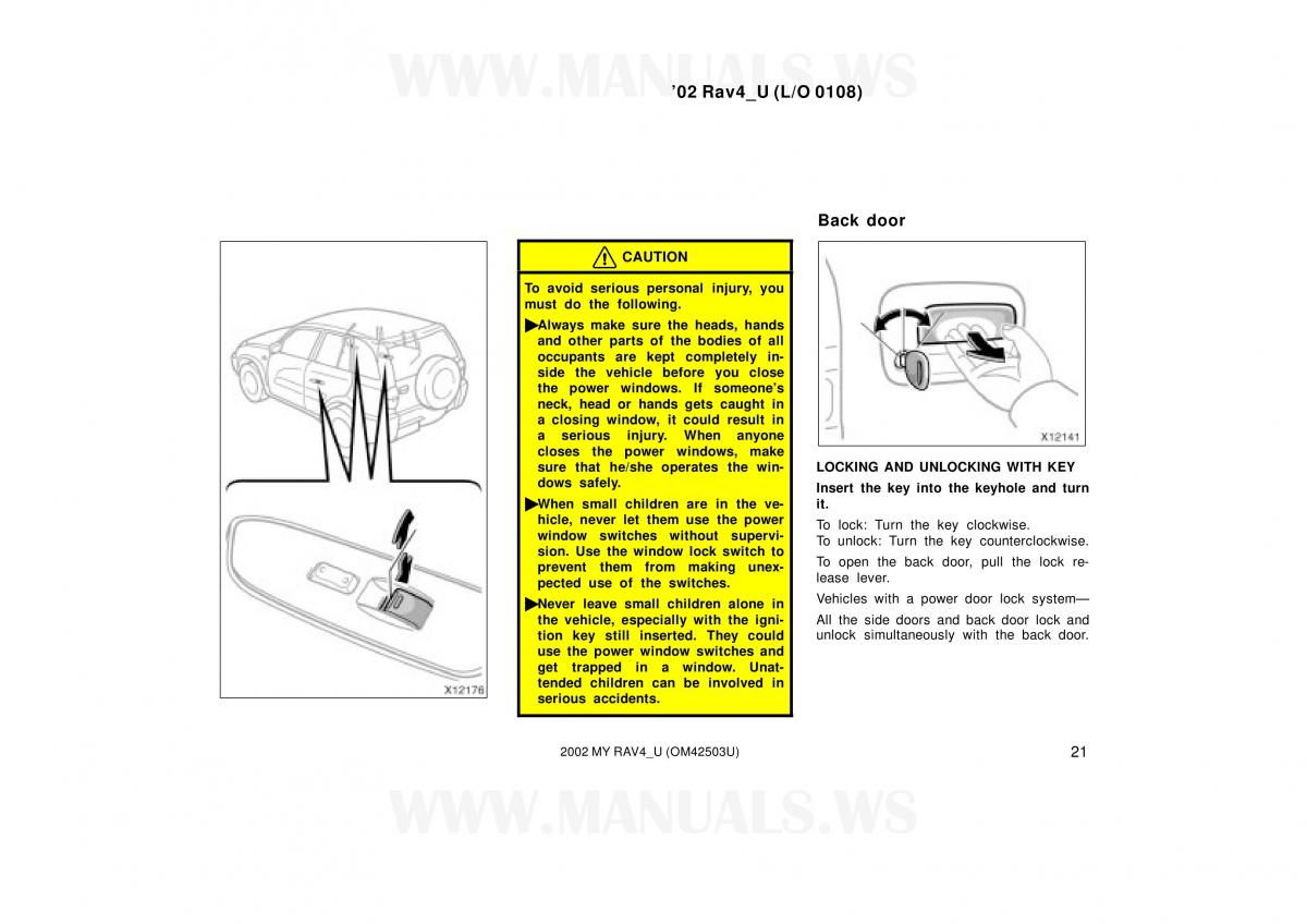 Toyota RAV4 II 2 owners manual / page 21