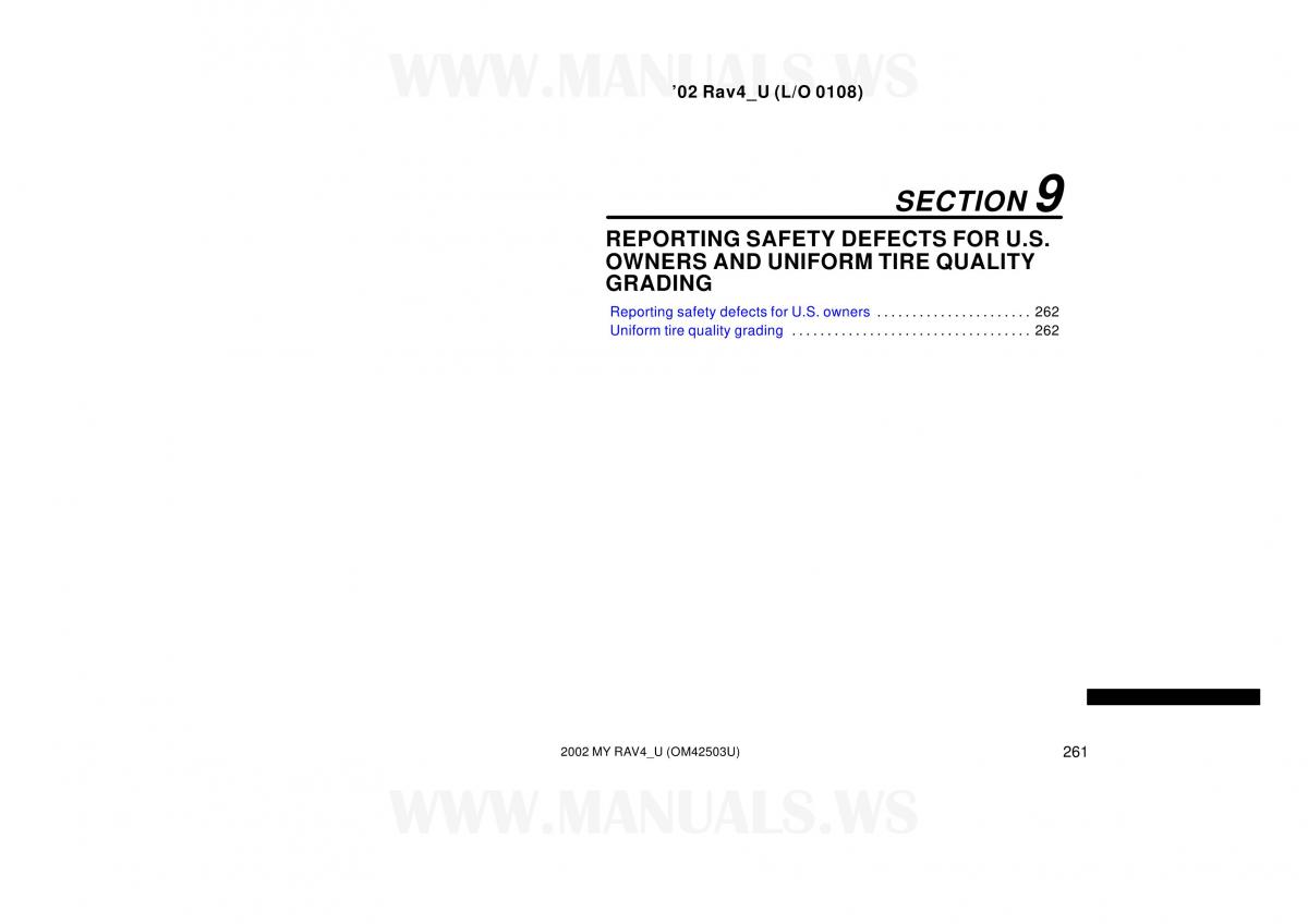 Toyota RAV4 II 2 owners manual / page 261
