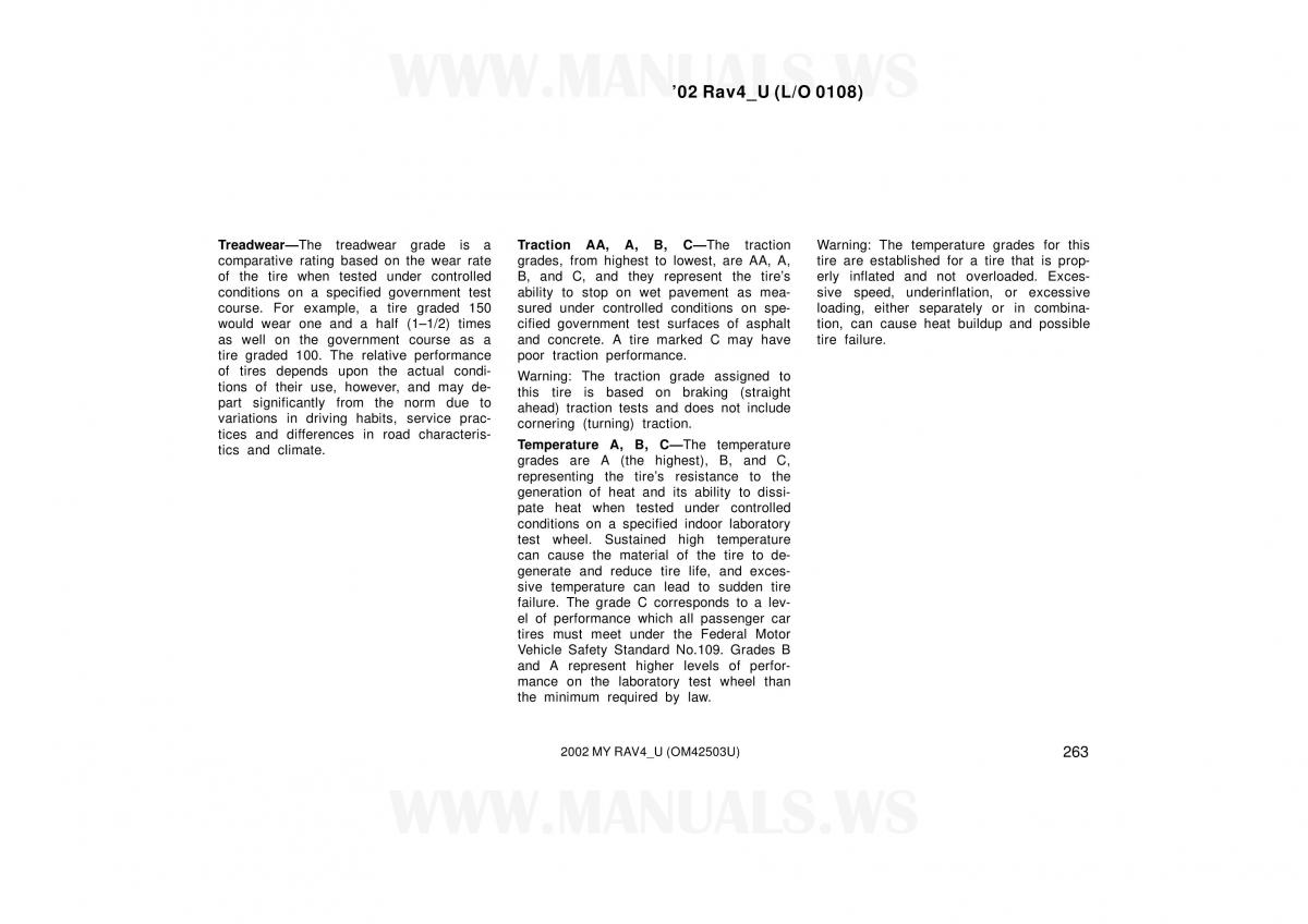Toyota RAV4 II 2 owners manual / page 263