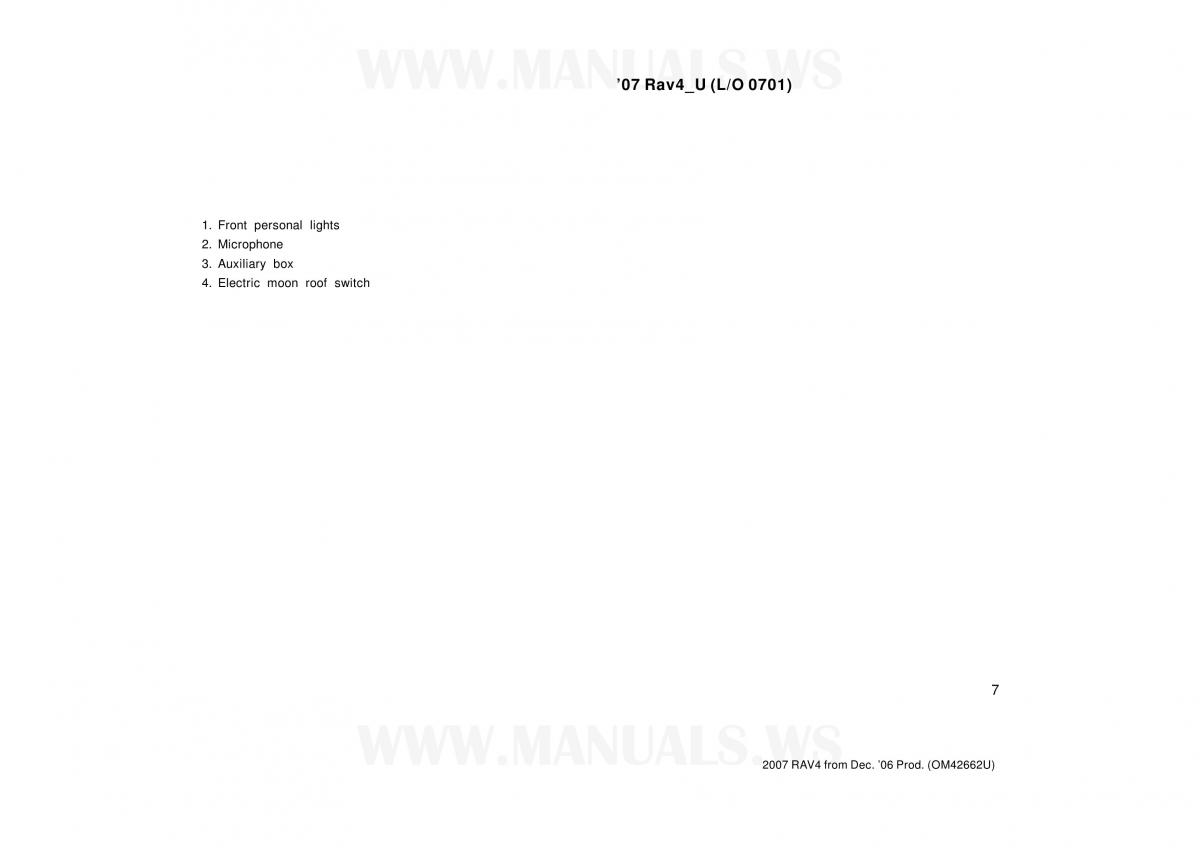 manual  Toyota RAV4 III 3 owners manual / page 7