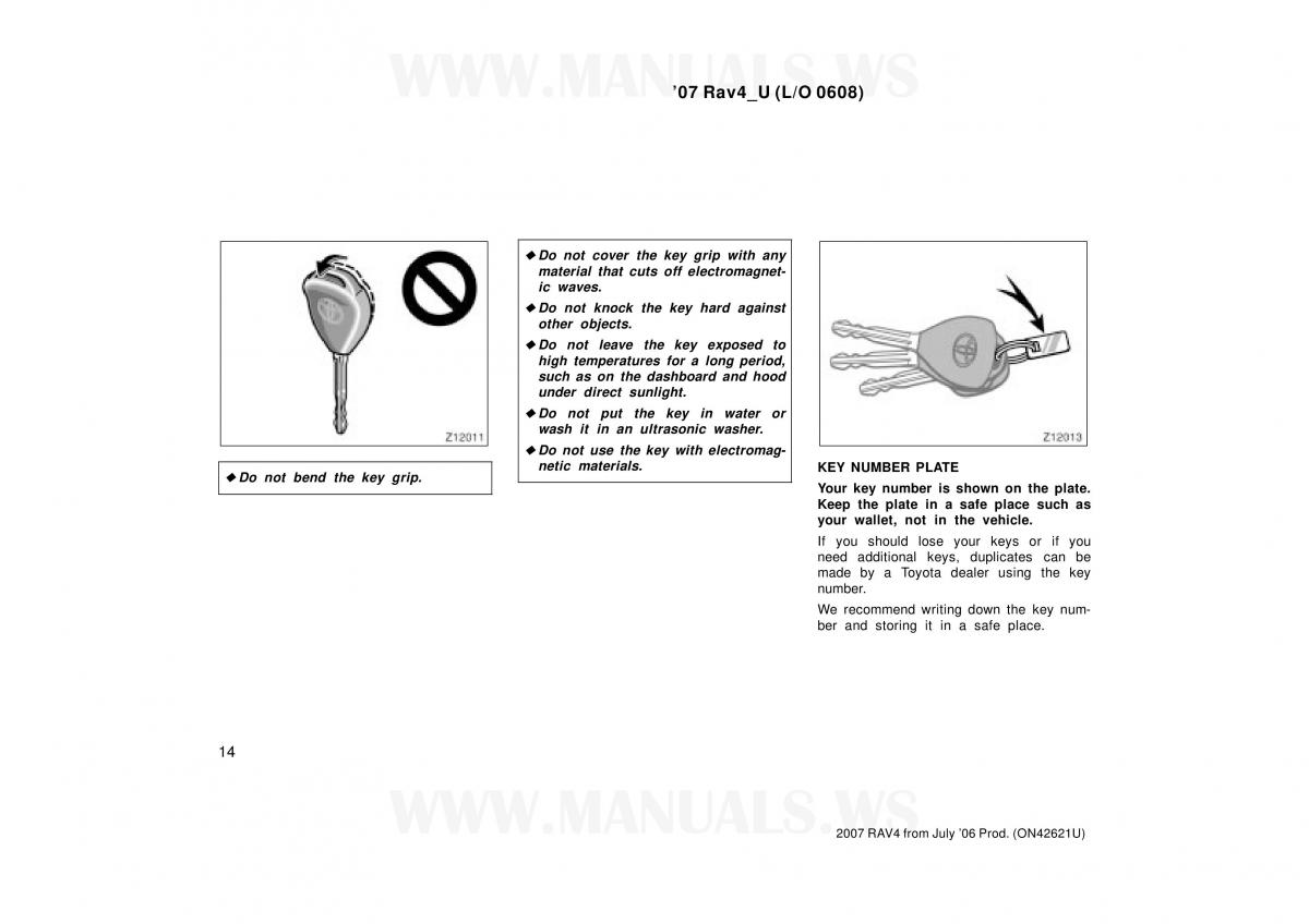 manual  Toyota RAV4 III 3 owners manual / page 14