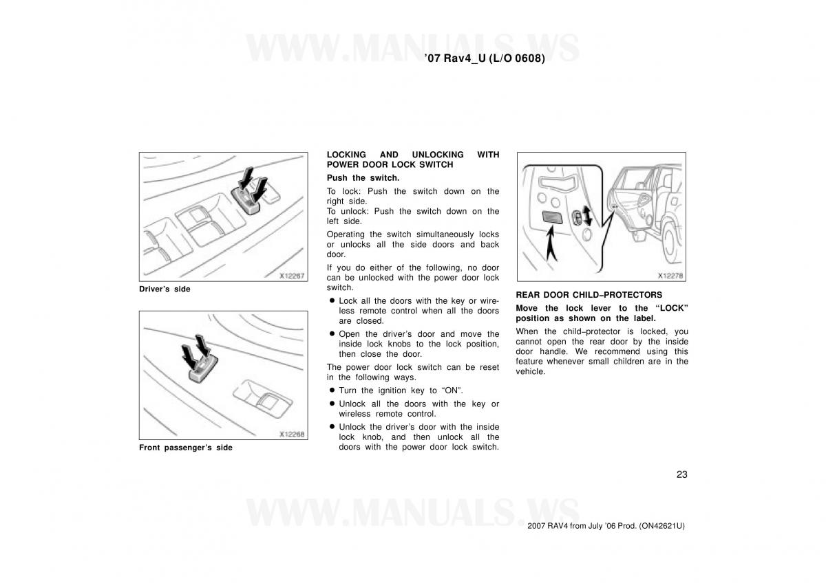 Toyota RAV4 III 3 owners manual / page 23