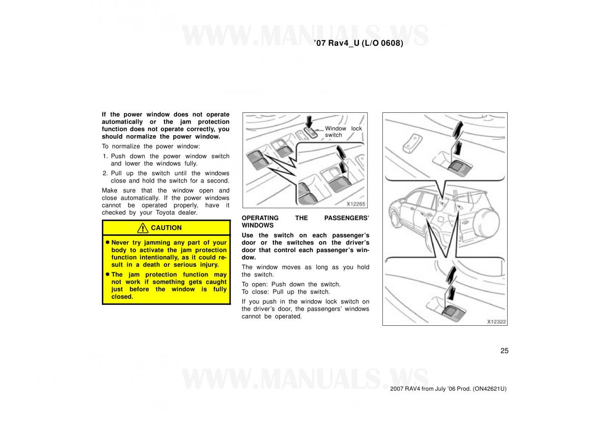 Toyota RAV4 III 3 owners manual / page 25