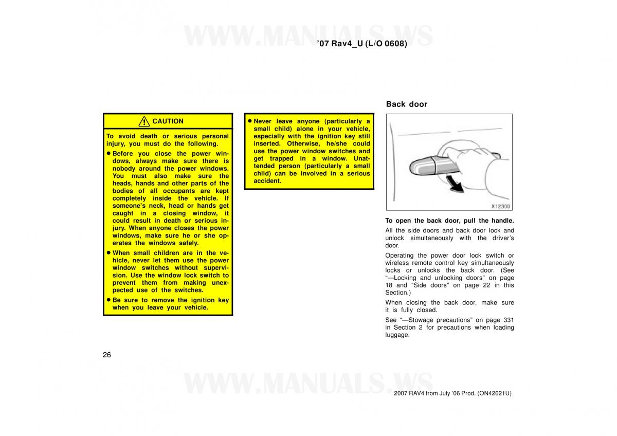 Toyota RAV4 III 3 owners manual / page 26