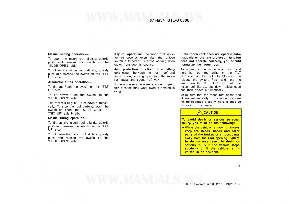 Toyota RAV4 III 3 owners manual / page 31