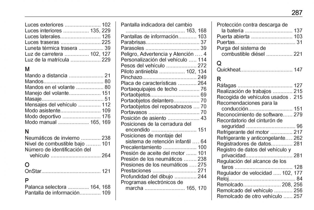 Opel Astra J IV 4 manual del propietario / page 289