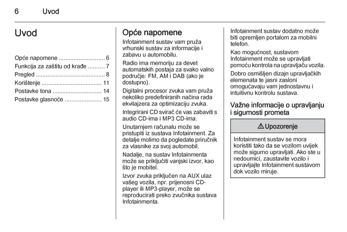 Opel Astra J IV 4 vlasnicko uputstvo / page 6