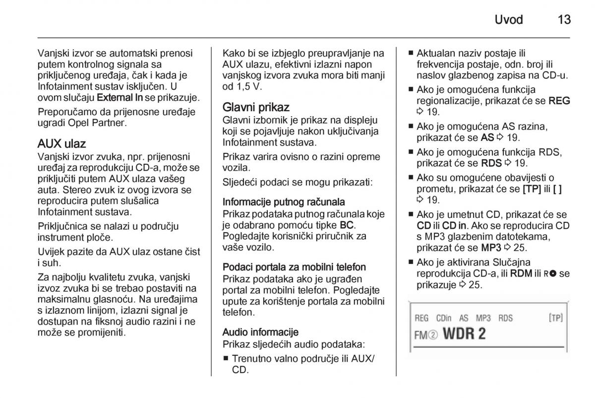 Opel Astra J IV 4 vlasnicko uputstvo / page 13
