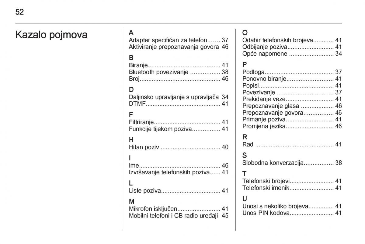 Opel Astra J IV 4 vlasnicko uputstvo / page 52