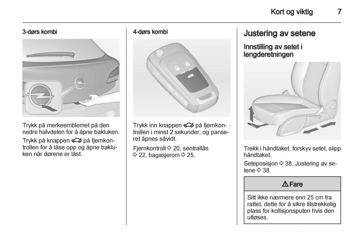 Opel Astra J IV 4 bruksanvisningen / page 9