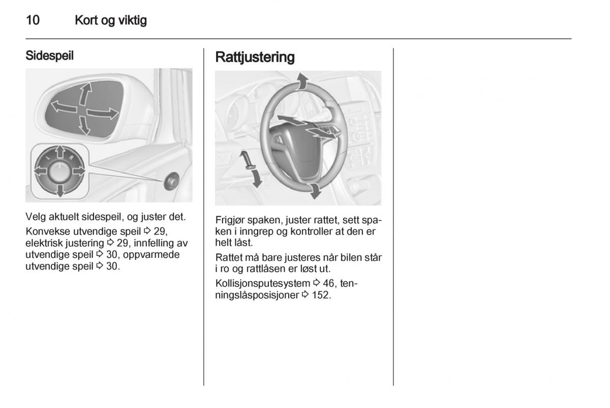 Opel Astra J IV 4 bruksanvisningen / page 12